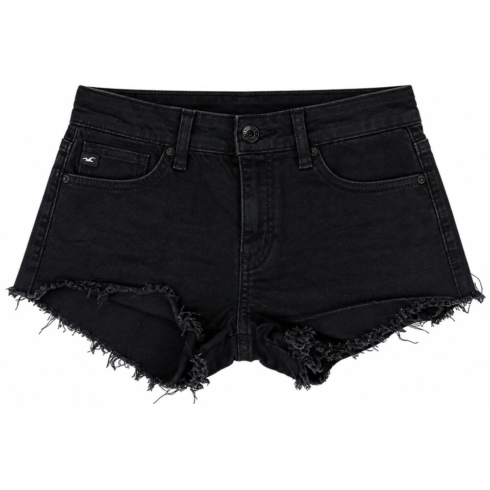 KanCan Black Denim Cutoff High Rise Distressed Frayed Hem Shorts